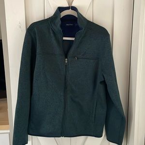 Emerald green, fleece zipup light jacket